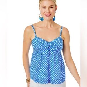 Lilly Pulitzer Mitzi cotton Blue Gingham Women's Top